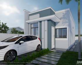 Casa individual com terreno e garagem coberta 